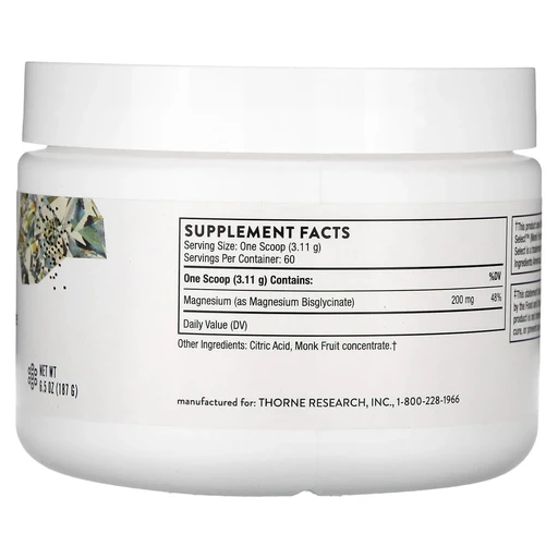 Thorne Research Magnesium Bisglycinate, 6.5 oz 