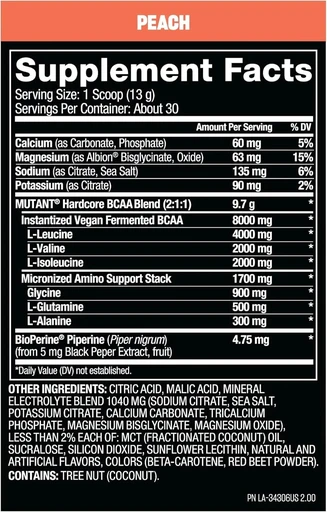 MUTANT HARDCORE BCAA 390 г - персик 