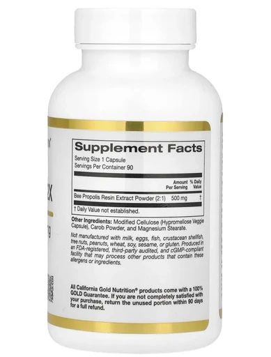 California Gold Nutrition Bee Propolis 2X, Concentrated Extract 500mg 90 Veggie Caps 