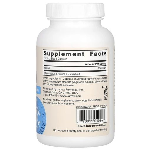 Jarrow Formulas Inositol 750 MG, Инозитол, 750 мг, 100 вег капсул 