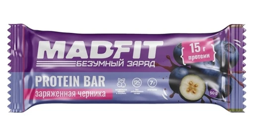 Mad Fit Батончик неглазированный "Черника-голубика" 50г