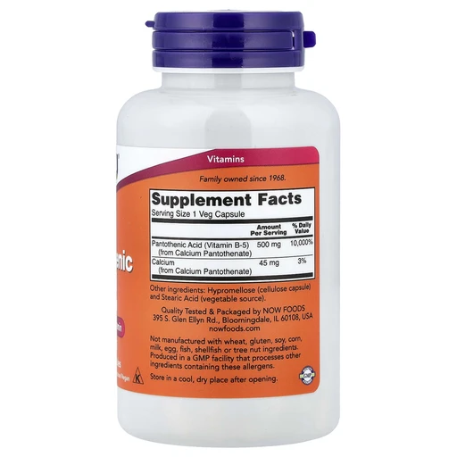 NOW Pantothenic Acid 500 mg 100 капс 