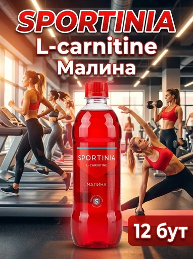 SPORTINIA Напиток L-Carnitine 500 мл - малина
