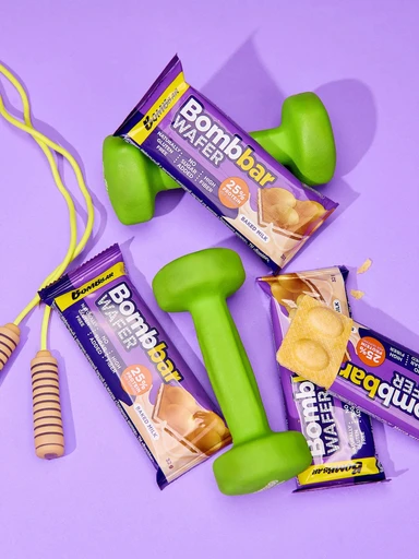 BOMBBAR Батончик вафельный с молочно-ореховой пастой Топленое молоко 32 г 