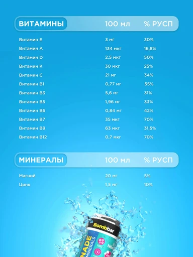 Bombbar Напиток витаминизированный Лимонад  с экстрактом тархуна 330 мл 