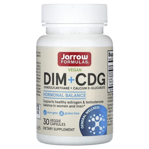 Jarrow Formulas DIM + CDG, Дииндолилметан + Д-глюкарат кальция, 30 вегетарианских капсул