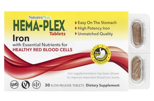 Nature's Plus Hema-Plex 30 tabs коробка