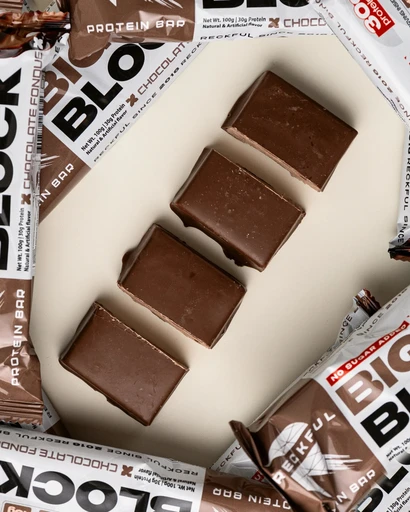 RECKFUL ® PROTEIN BAR - BIG BLOCK 100g 1 батончик 30г белка (Шоколадный фондан в молочной глазури) 