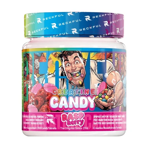 RECKFUL Creatine Candy 150 жев. табл. - малина 