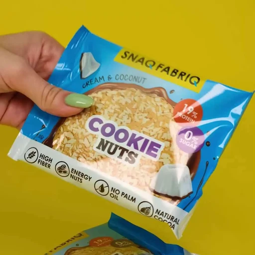 SNAQ FABRIQ Печенье глазированное Сливочное с кокосом, 35 г 