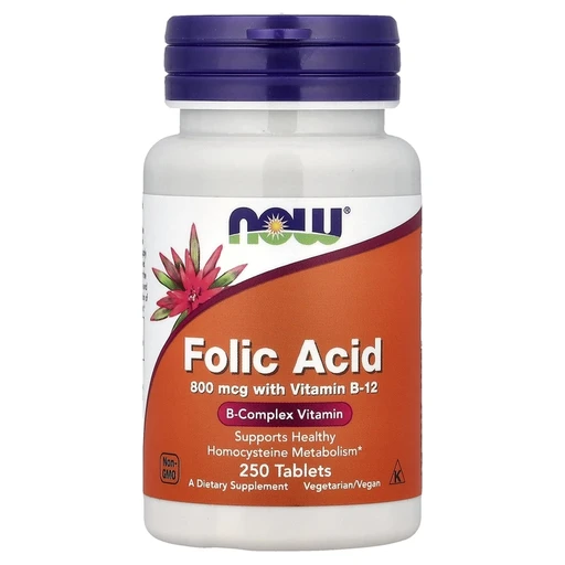 NOW Folic Acid 800 мкг 250 таб