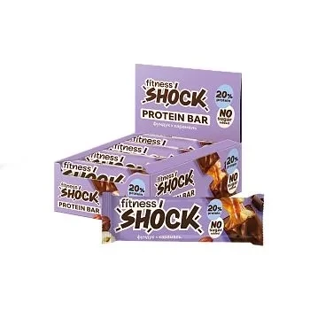 FitnesSHOCK Батончик глазированный 50 г - хрустящий-фундук