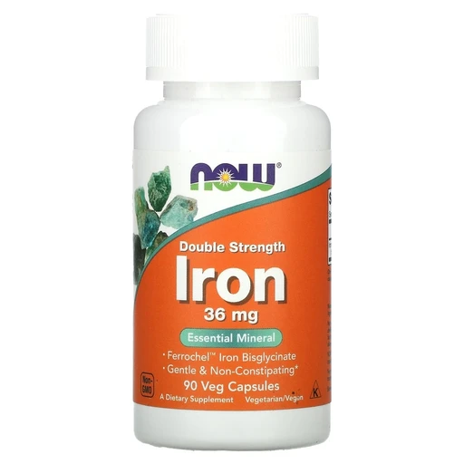 NOW IRON 36MG FERROCHEL(R) 90 капсул (дубль не используем)