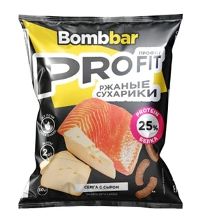 BOMBBAR Протеиновые сухарики со вкусом "Семга с сыром" 50 г