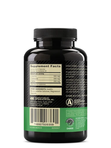 OPTIMUM NUTRITION BCAA 1000 мг 60 капс 