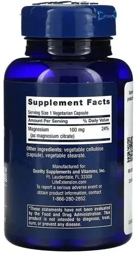 LIFE EXTENSION Magnesium (Citrate), 100 mg, 100 вег капс 