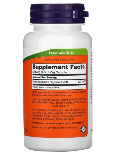 NOW Maca 500 mg 100 caps 