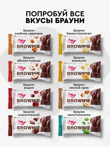 Protein Rex Брауни протеиновое 12*50 г - лесной орех 
