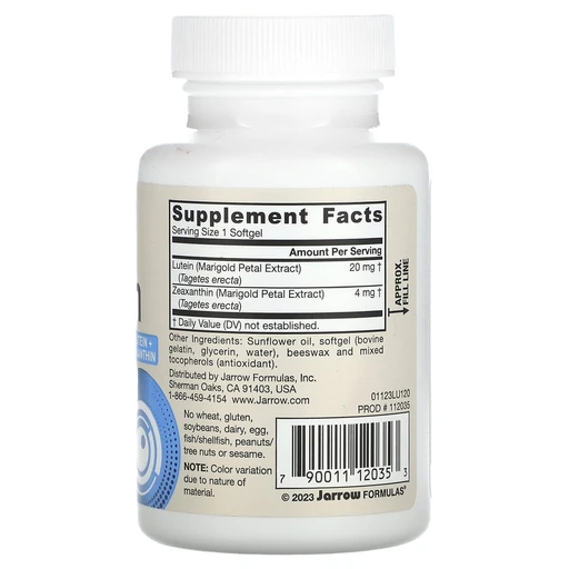 Jarrow Formulas Lutein 20 MG, Лютеин, 60 капсул 