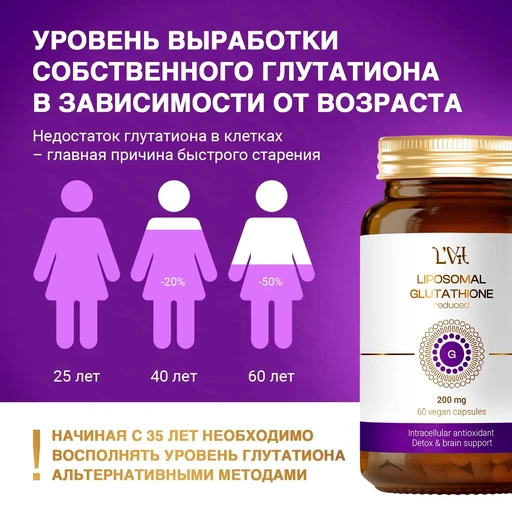L'Vit Liposomal Glutathione, 60 капсул 