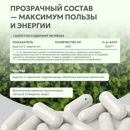 Natural Supp Ацетил L-Карнитин 60 капс. 