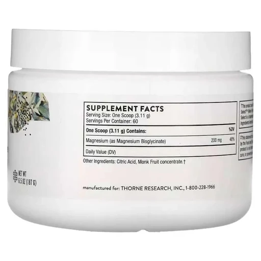 Thorne Research Magnesium Bisglycinate, 6.5 oz 