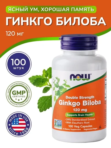NOW GINKGO BILOBA 120mg  100 VCAPS